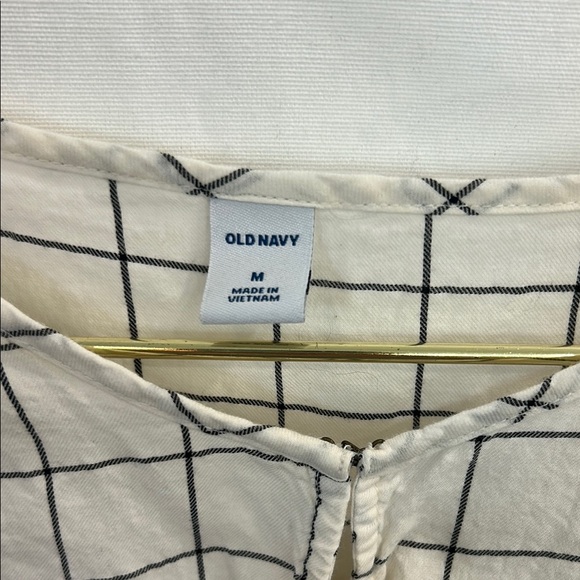 Old Navy Cream Boxy Blouse with Mandarin Collar - Picture 2 of 5